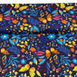 Cotton - canvas Butterflies in blue pigiau