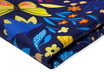Cotton - canvas Butterflies in blue