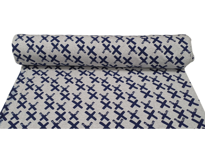 Knitted and crocheted Crosses in grey internetu