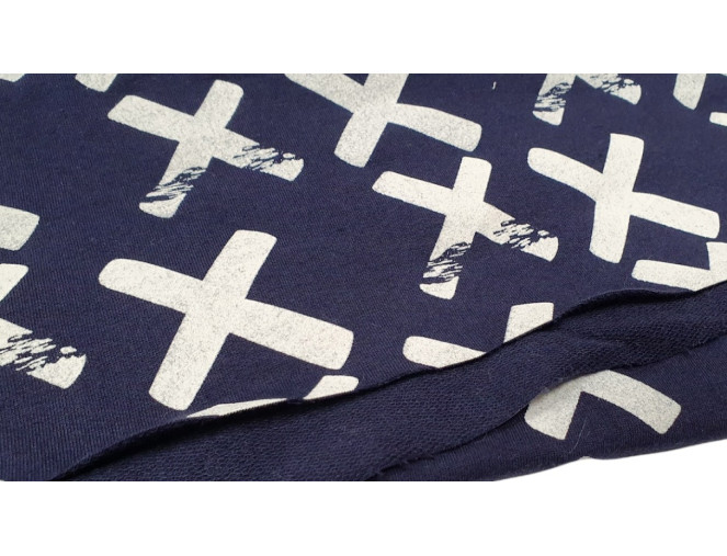 Knitted and crocheted Crosses in blue pigiau