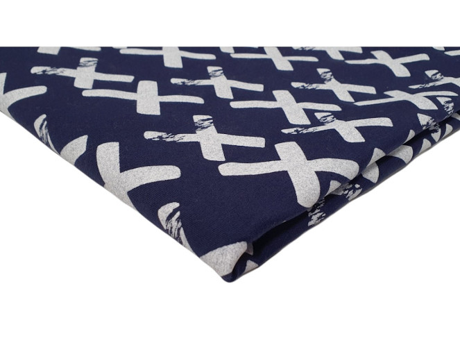 Knitted and crocheted Crosses in blue