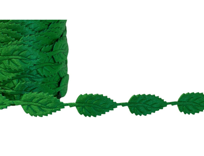 Dekoratyvinė juostelė Žali lapeliai 25x13mm