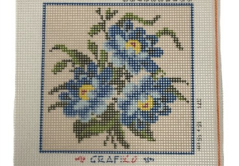 Embroidery painting Blue flowers