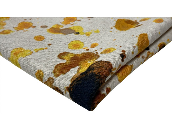 Viscose fabric with linen Yellow spots