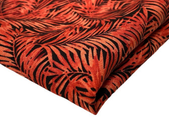 Viscose fabric Red leaves