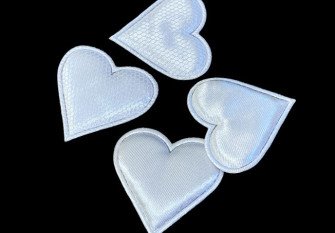 White hearts for decorations 41mm