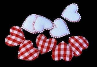 Checkered hearts for decorations 20mm