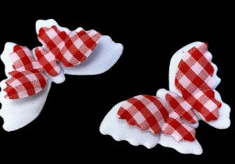 Checkered butterflies for decorations 45mm