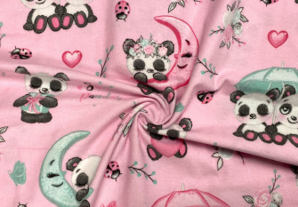 Flannel in panda pink