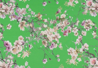 Barbie (Marchiano) fabric Floral flowers in green