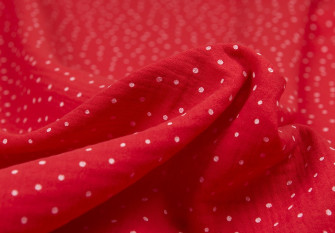 Muslin with dots Red