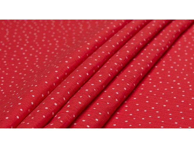 Muslin with dots Red internetu