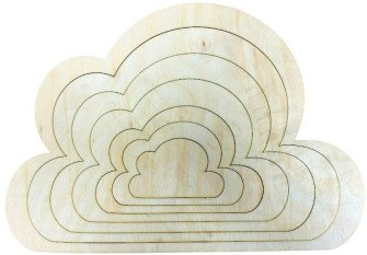 Set of wooden shapes - clouds