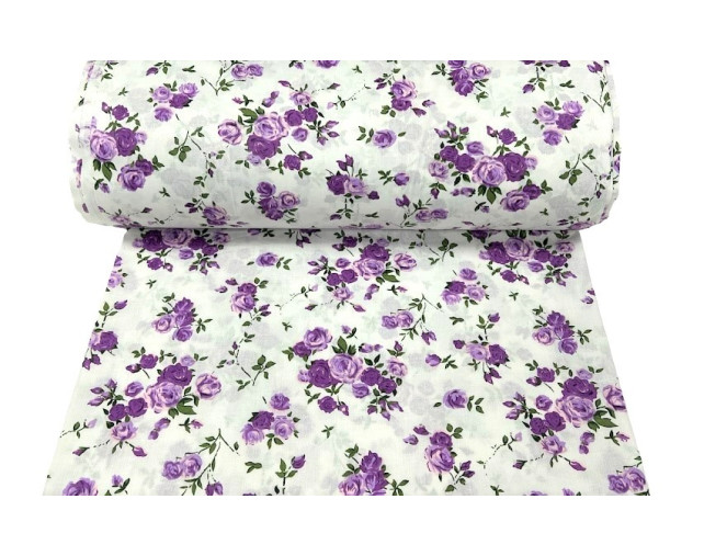 Medvilnė - drobė Violetinės rožės pigiau