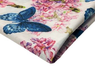 Cotton - canvas Blue butterflies