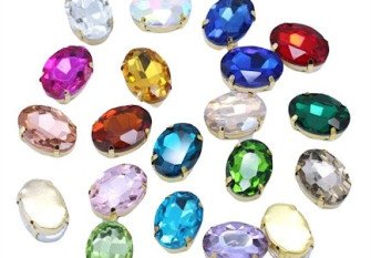 Stitched crystals Oval 10mm | 50pcs