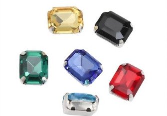 Stitched crystals Rectangle 10mm | 50pcs