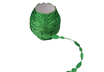 Decorative ribbon Green leaves with balls