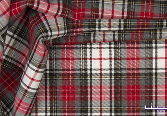 Checkered fabric Red grey