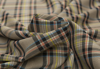 Checkered fabric Cocoa turquoise yellow