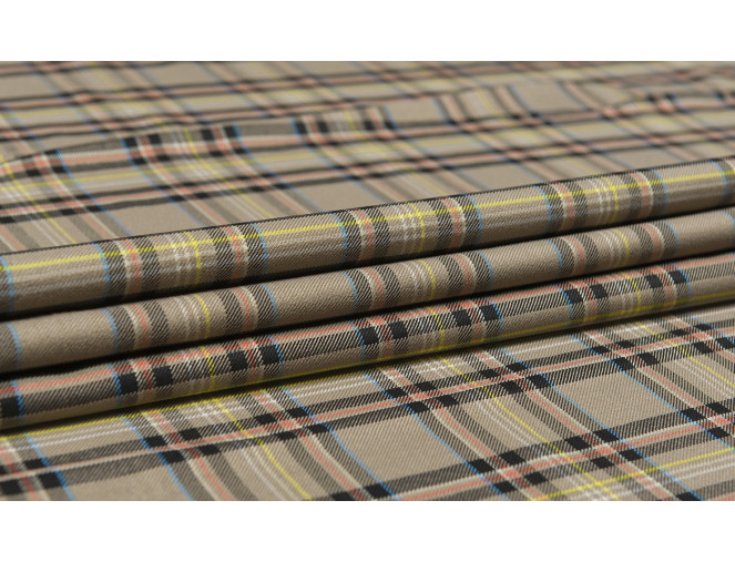 Checkered fabric Cocoa turquoise yellow pigiau