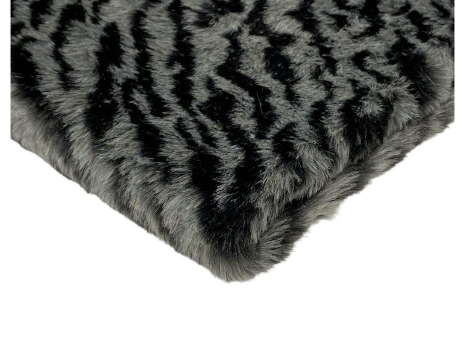 Faux fur Dark grey Zebra