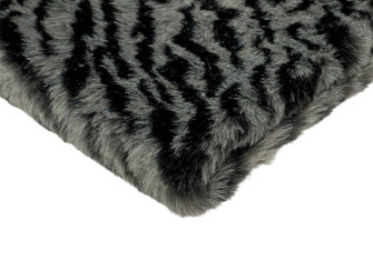 Faux fur Dark grey Zebra