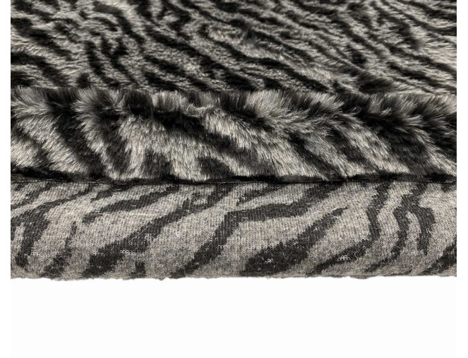 Faux fur Dark grey Zebra pigiau