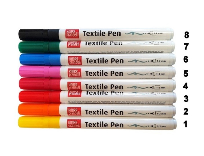 Markers (markers) for textiles 1 - 2mm | 8 colours