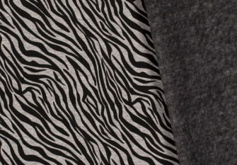 Trikotažas su pūkeliu Zebras pilkame