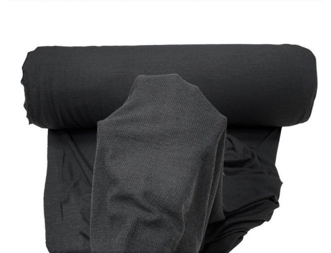 Merino vilnos trikotažas Juodas BROKUOTAS internetu