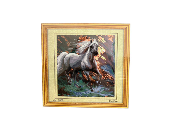 Siuvinėjimo paveikslas su siūlais 40x50cm Arkliai