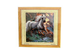 Embroidery painting with thread 40x50cm Horses