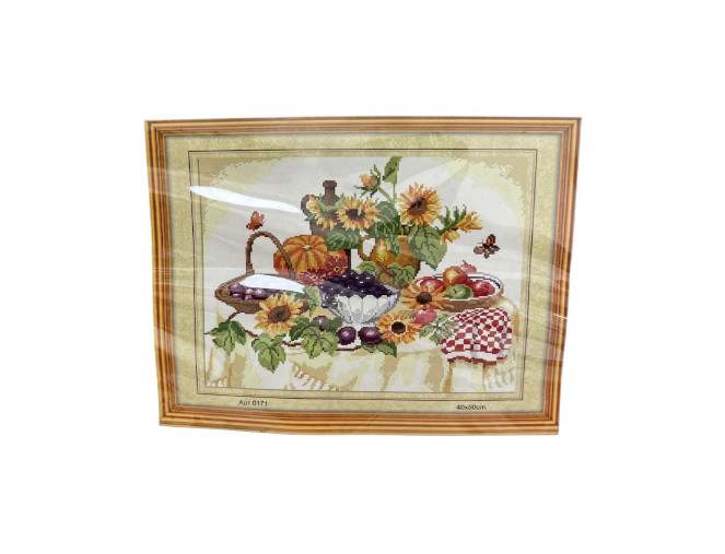 Siuvinėjimo paveikslas su siūlais 40x50cm Pintinė