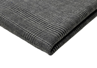 Checked wool fabric Grey Checked wool fabric Grey