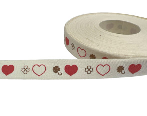 Decorative ribbon 15m Hearts