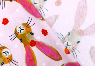 Cotton jersey Bunnies in Pink