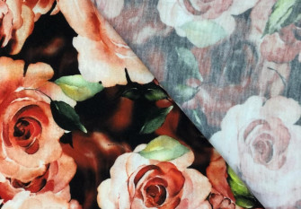 Cotton jersey Rose in black
