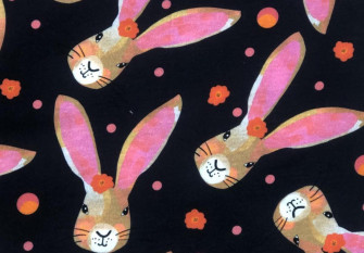 Cotton jersey Bunnies in black