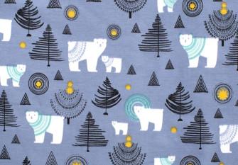 Cotton jersey Polar bear dusty blue