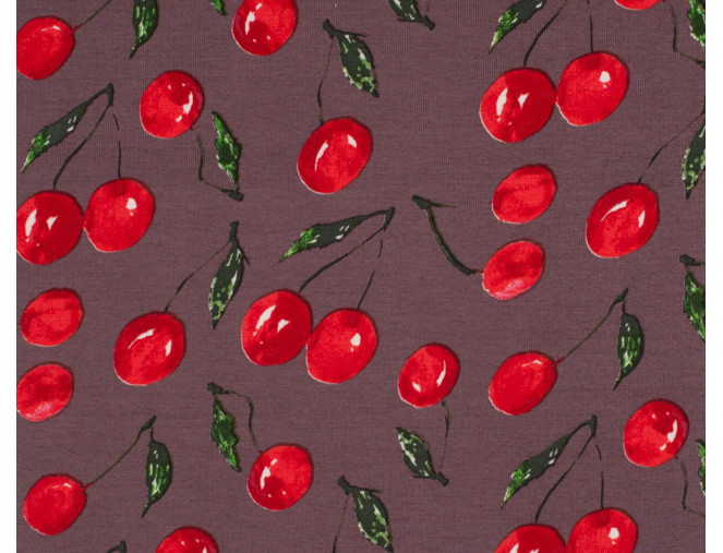 Kilpinis trikotažas Vyšnios Tamsi pelenų rožinė