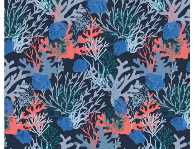 Terry Knitwear Coral reef in dark blue