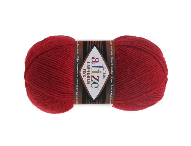 Alize lanagold fine 56 Raudona
