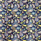 Terry knitted fabric Turkish cucumber patterns in dark blue
