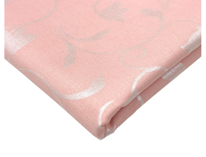 Impilinis fabric (teak) Pink with silver patterns