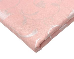 Impilinis fabric (teak) Pink with silver patterns