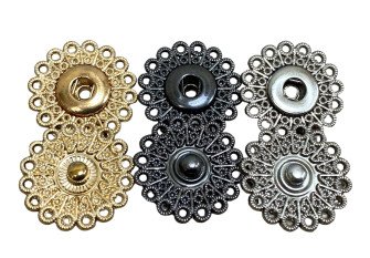 Stitched decorative stamps 25mm | 3 colours