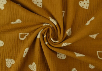 Muslinas Širdelės Ochre