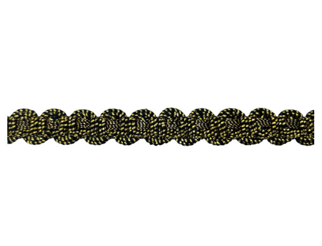 Decorative ribbon 10mm | Black/gold