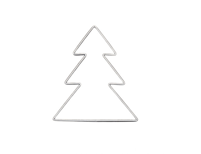 Metal form Christmas tree | White